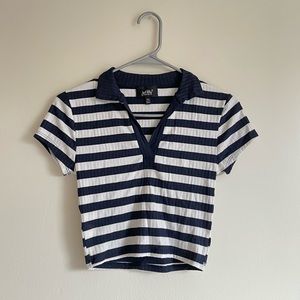 Striped V-Neck Crop Top